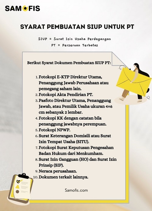 Syarat Dokumen Pembuatan SIUP untuk PT - SIUP adalah - Samofis - samofis.com